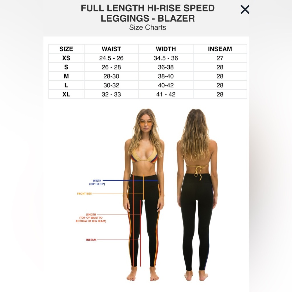 Aviator Nation Full Length Hi-Rise Speed Leggings Blazer size xs - Picture 8 of 8